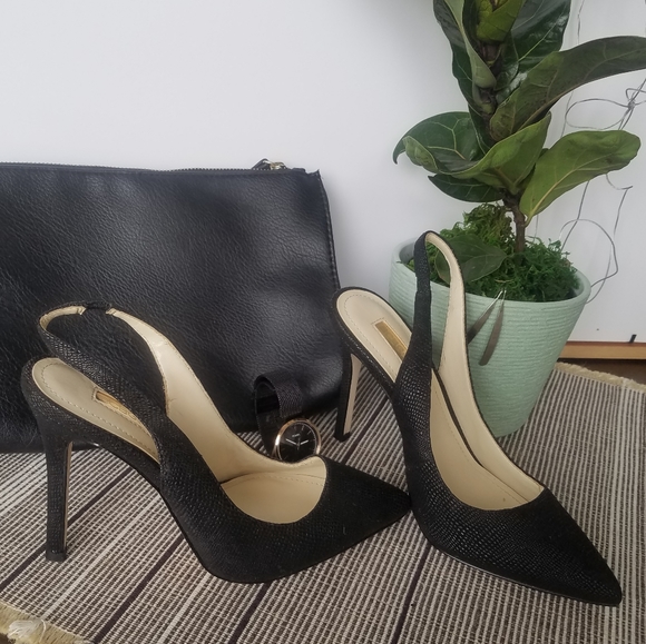 NWOT- BCBGeneration Black Slingback Heels - Picture 2 of 8